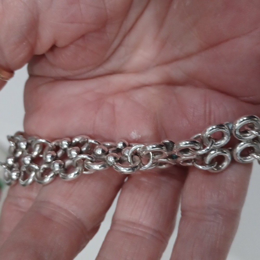 Sterling Silver 925 Solid Link 43gm Bracelet - image 7